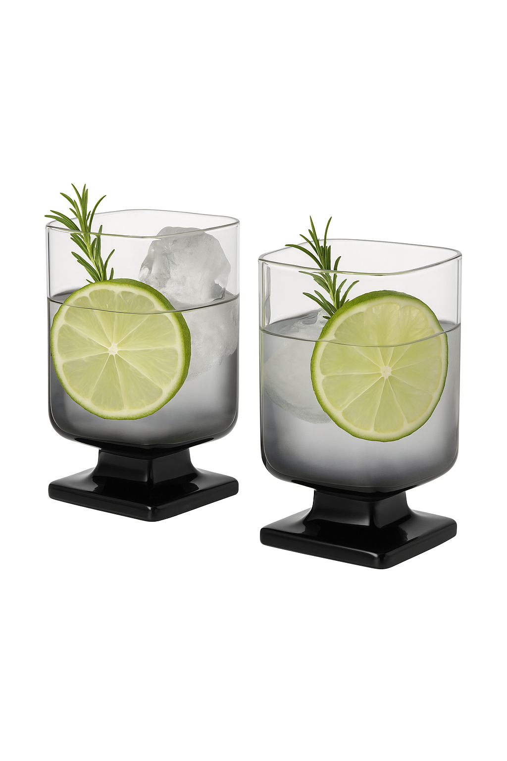 Verre cocktail carré design dégradé pour whisky jus