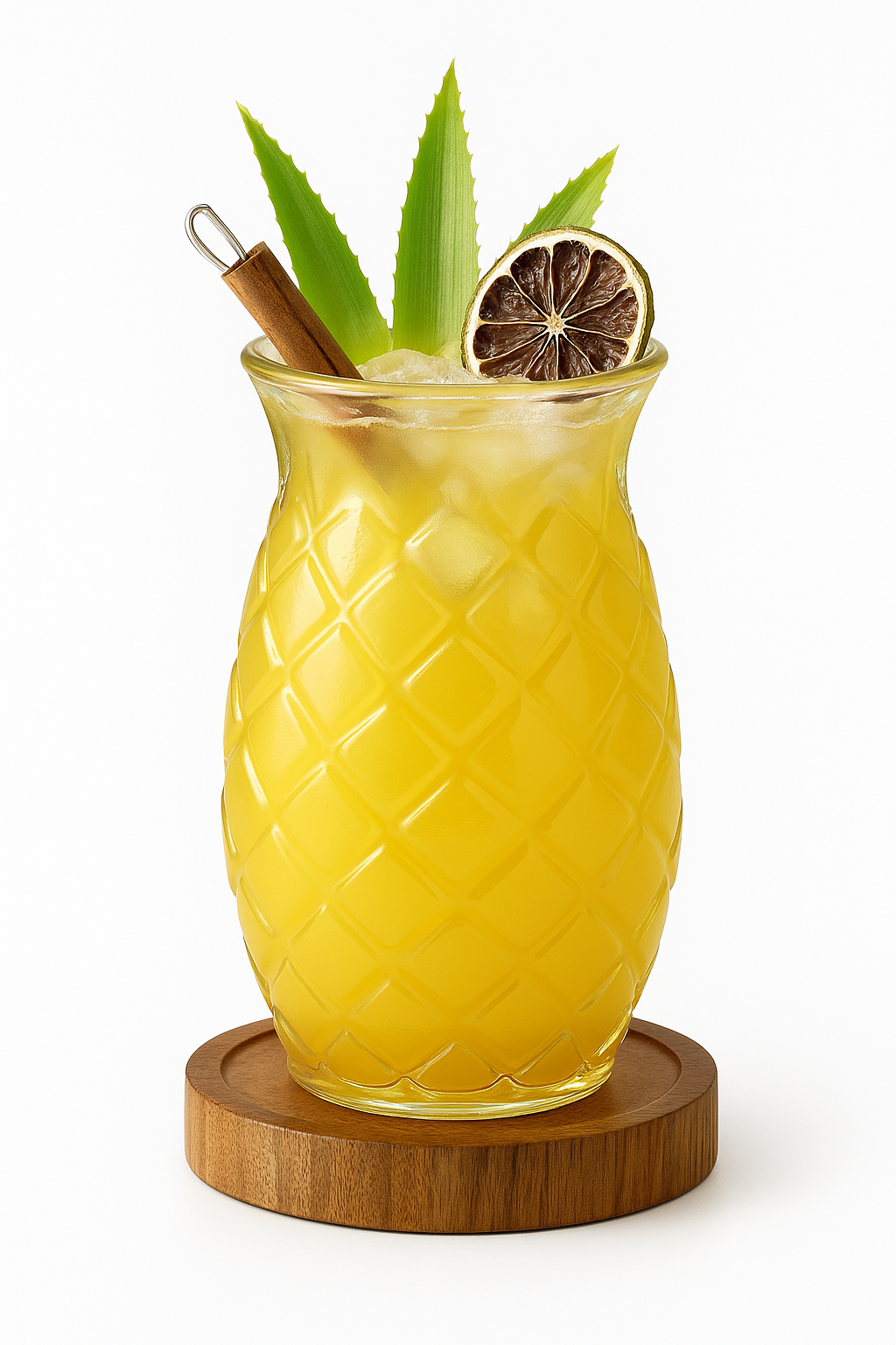 Verre cocktail en forme ananas relief décoratif - vue 2 sur 2