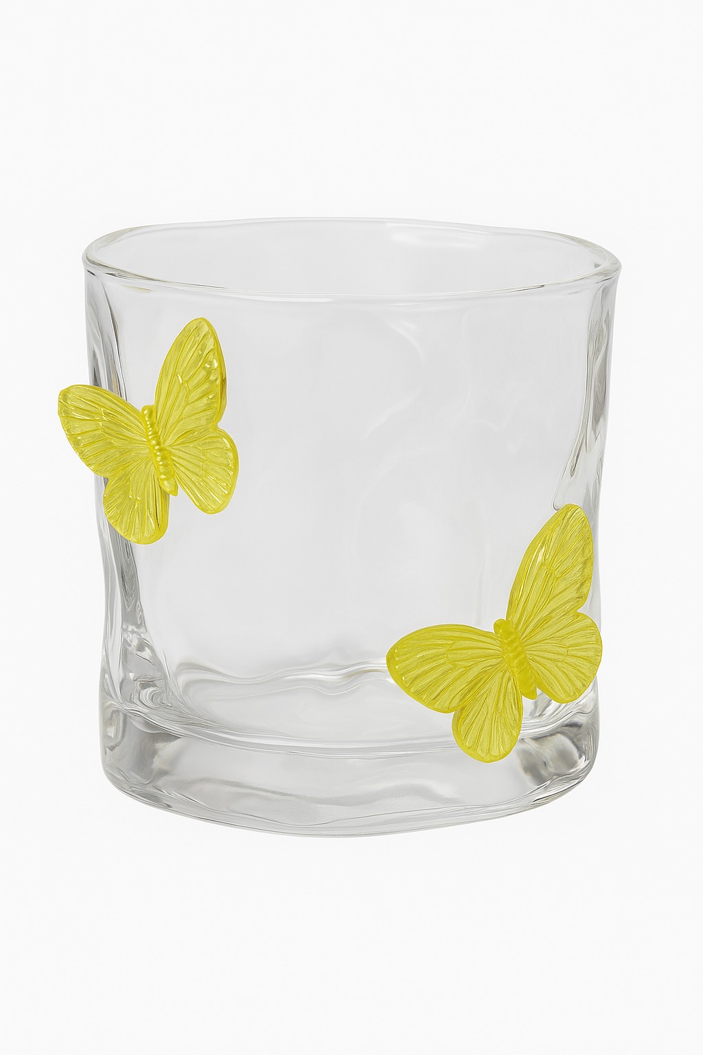 Verre irrégulier avec papillon 3d décoratif résistant chaleur