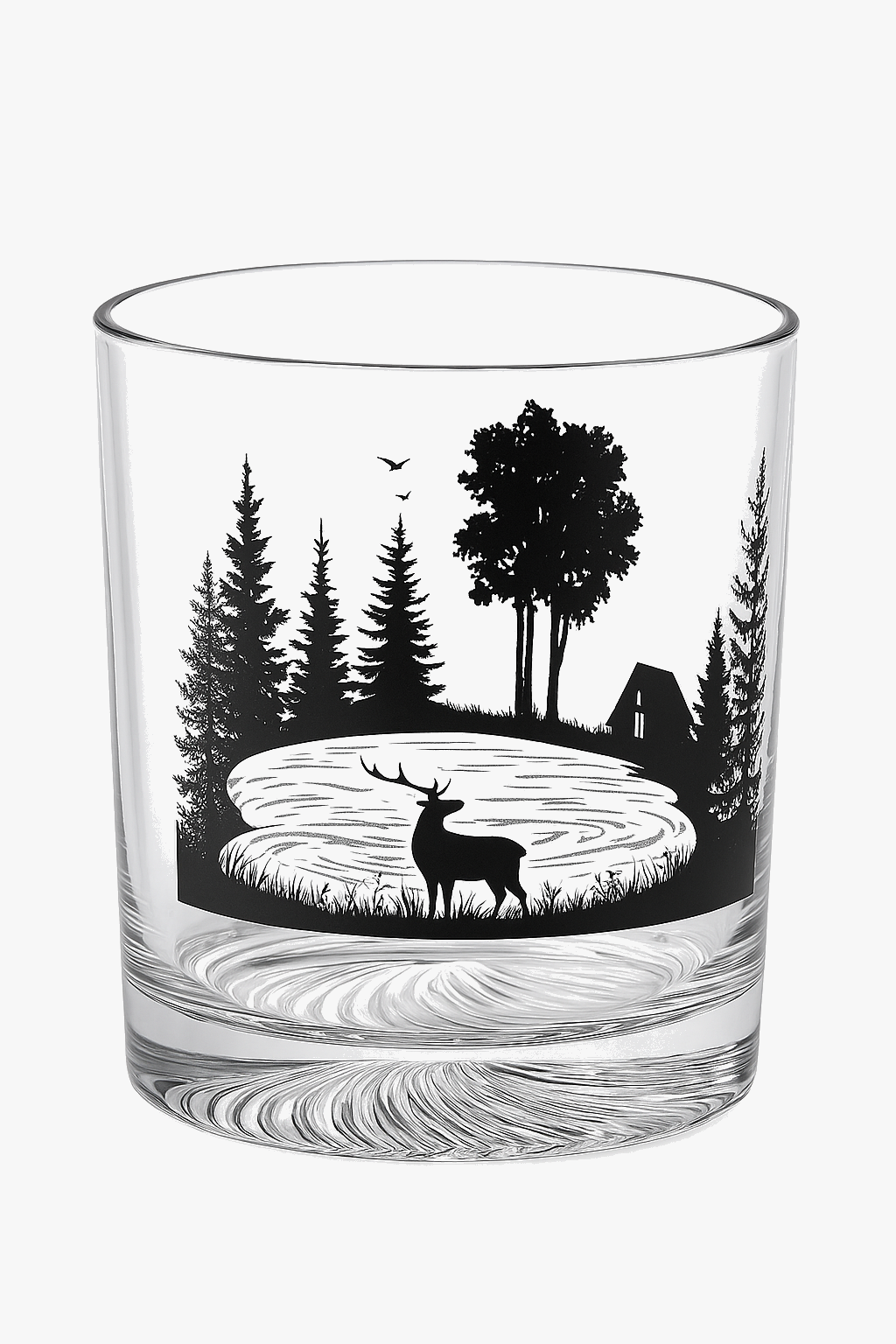 Verre à vin montagne enneigée fond épais 300ml
