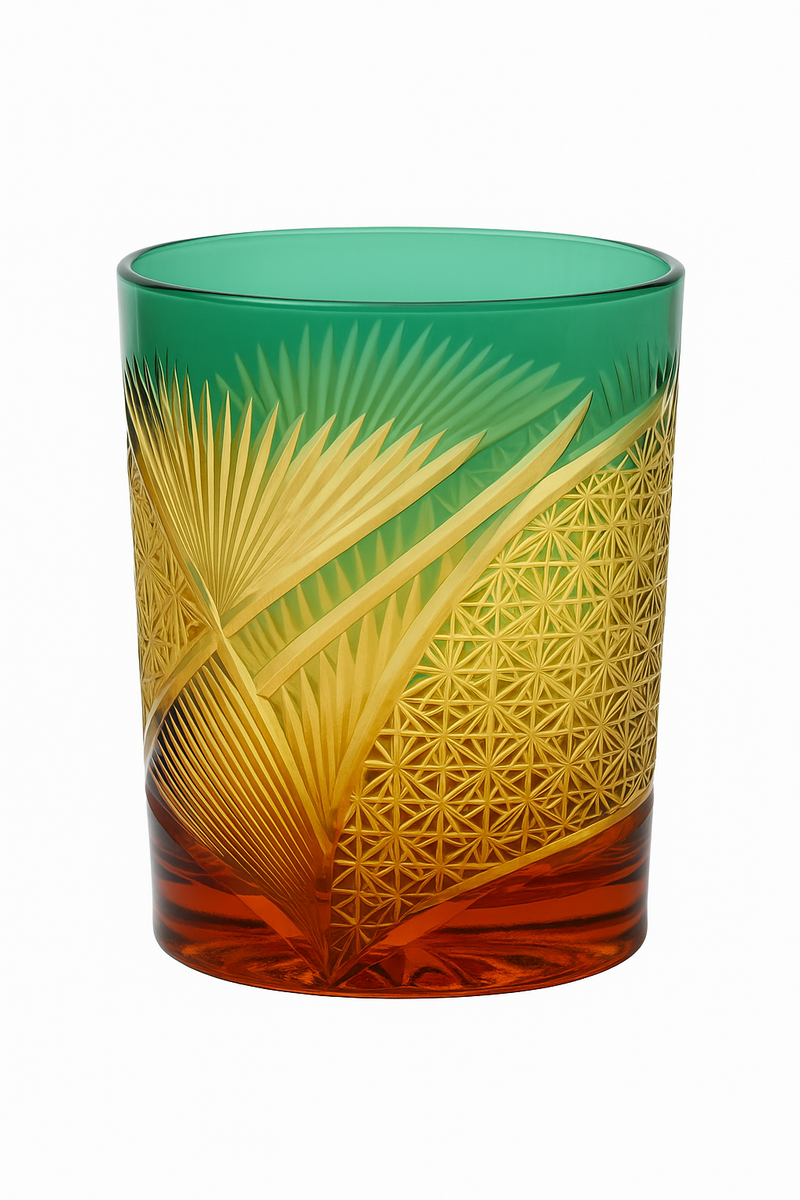 verre whisky edo kiriko gravé motifs japonais artisanal