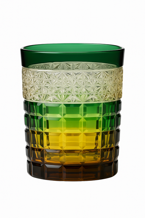 Verre whisky style edo kiriko motifs gravés artisanaux