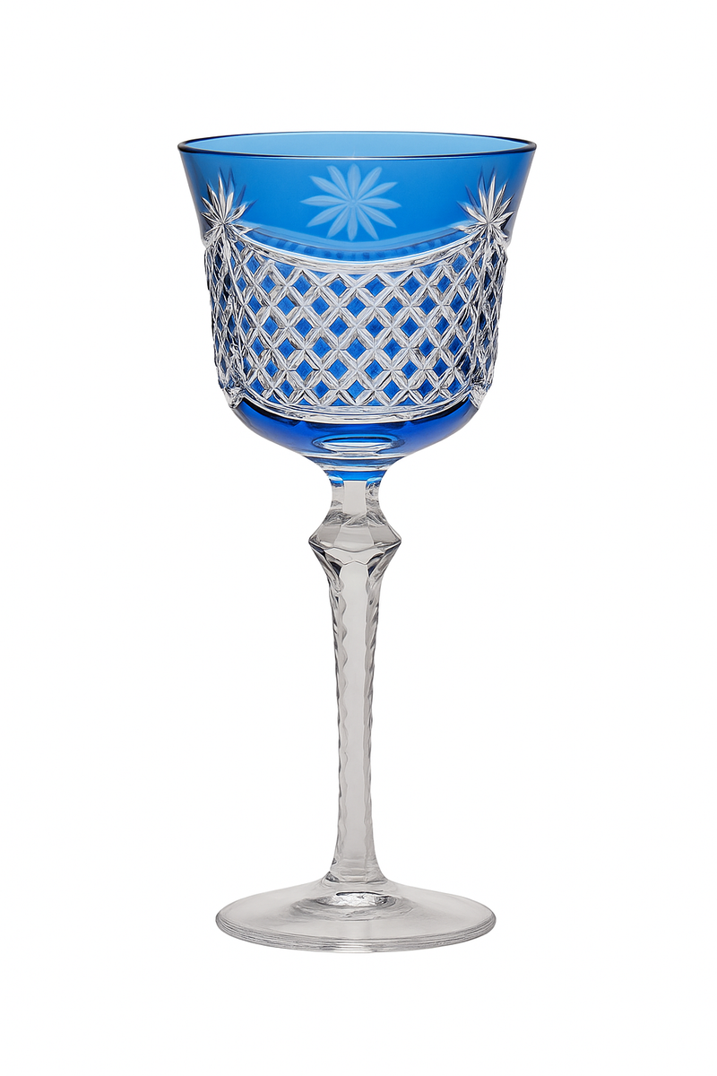 Verres à vin antique gravés main pied travaillé
