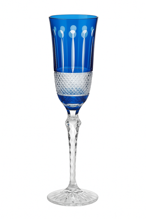 Verres à vin cristal gravé style ancien pied