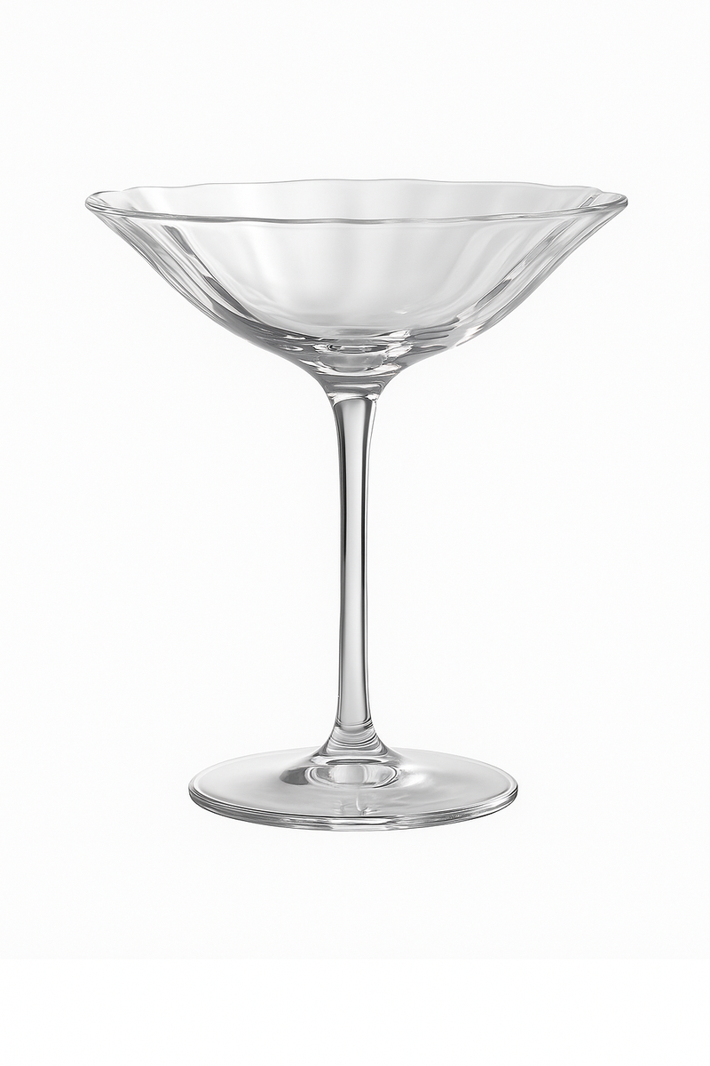 Verres à vin cristal style rétro rayures fleurs