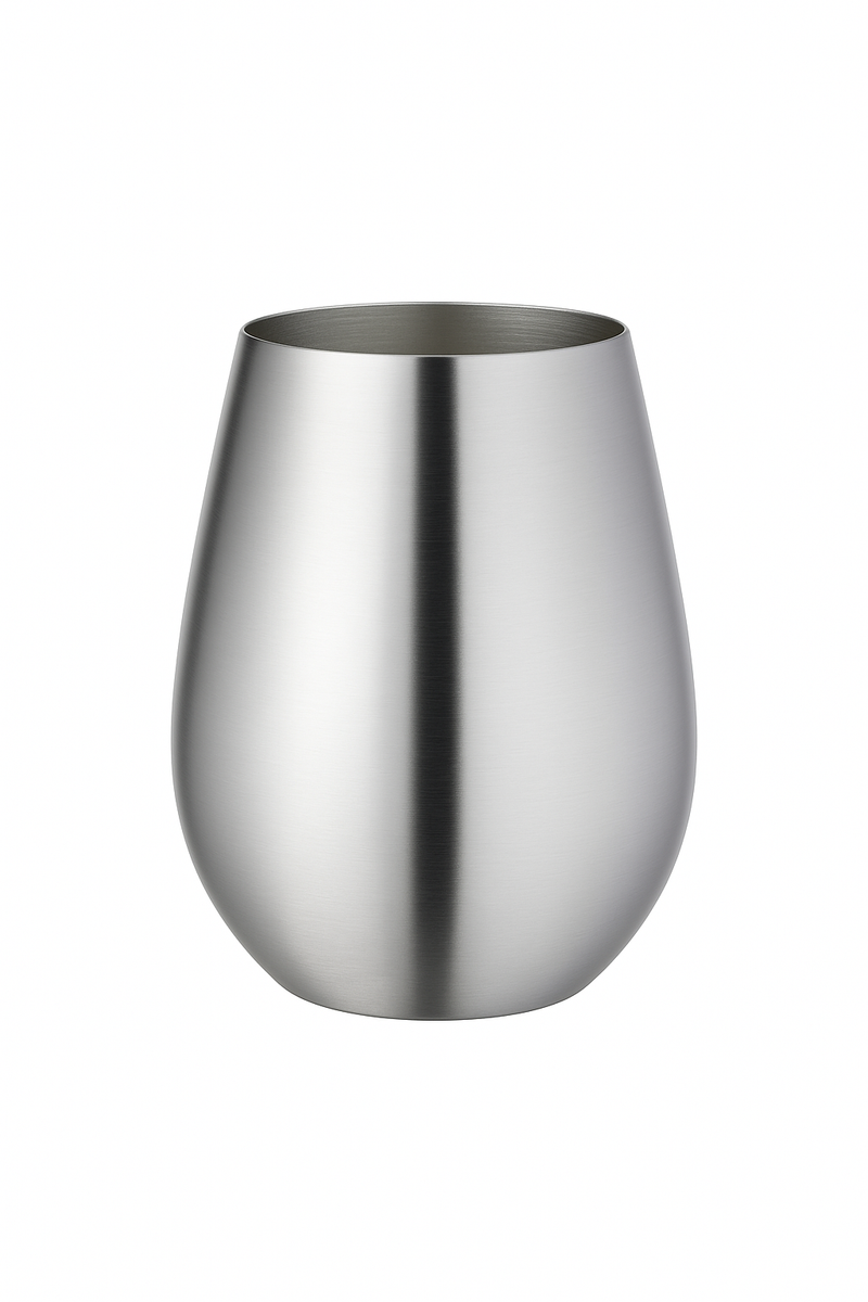 Verres a vin ronds acier inoxydable style bar