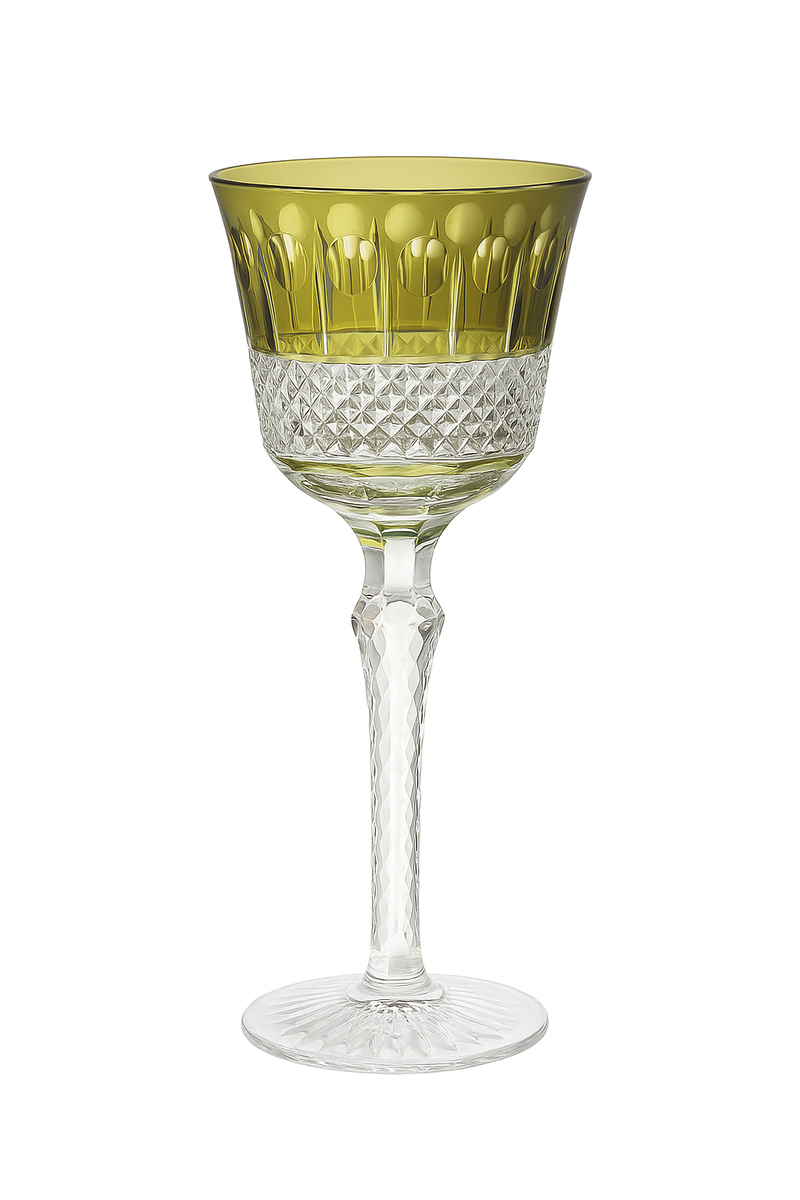 verres à vin style antique gravés pied travaillé