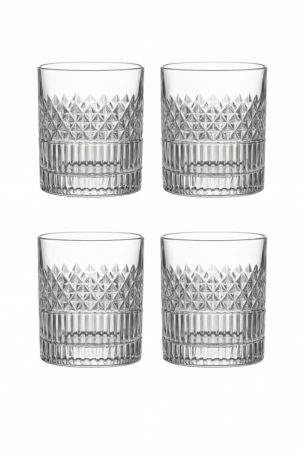 Verres a whisky lot de 4 design texture - vue 2 sur 2