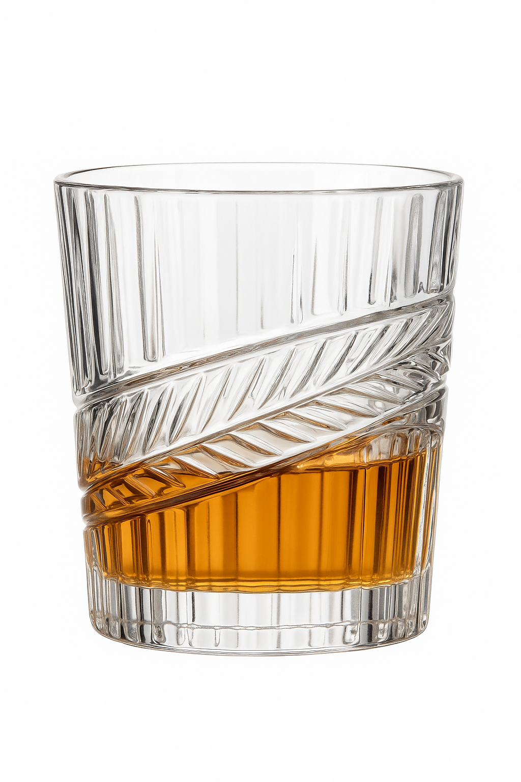 Verres a whisky style cristal epais motif taillee - vue 2 sur 2
