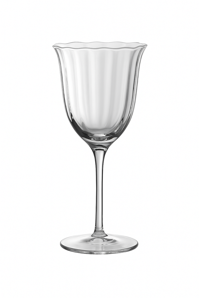 Verres cristal rétro rayures motif floral style bar