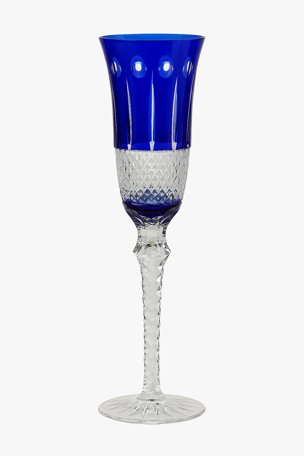 Verres vin cristal style antique gravés pied travaillé