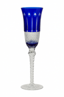 Verres vin cristal style antique gravés pied travaillé