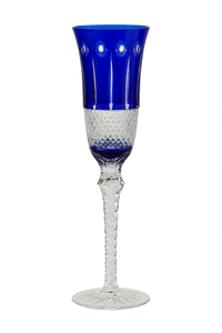 Verres vin cristal style antique gravés pied travaillé