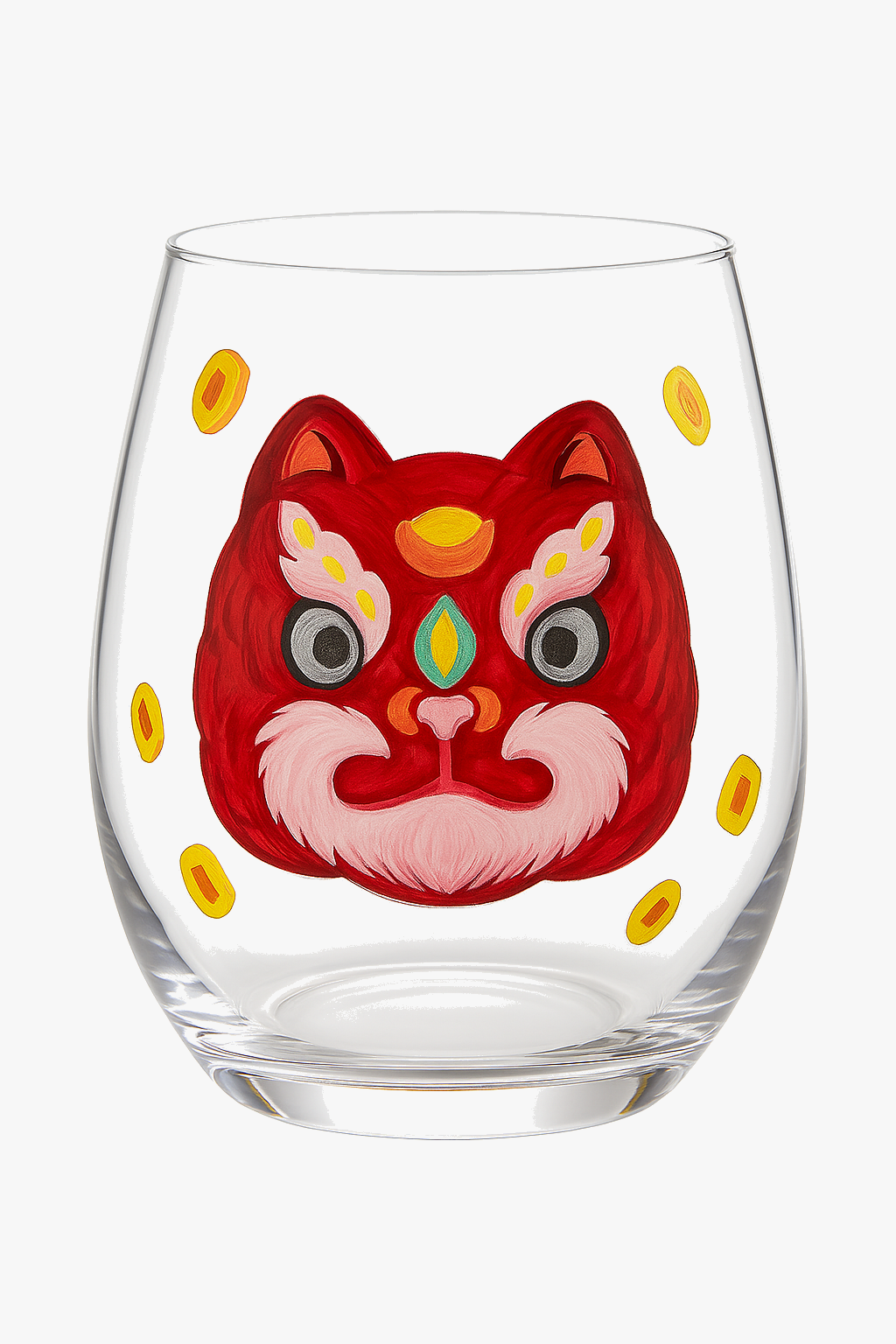 Verres à vin hauts motifs floraux dessinés lot