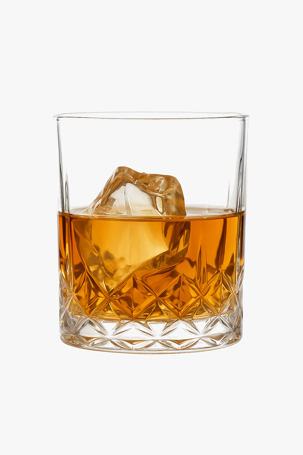 Verres whisky design motif relief style old fashioned