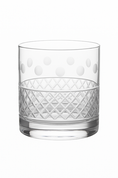 Verres whisky old fashioned style cristal relief élégants