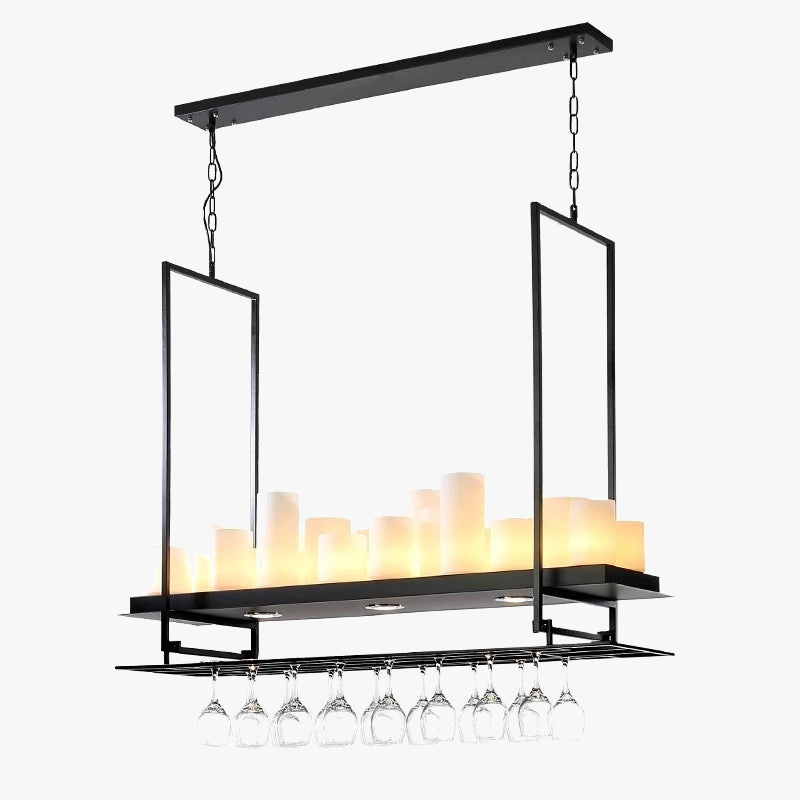 Vintage LED Lustres En Verre Bougie Suspendue Suspension Luminaire Salon Salle À Manger Cuisine Restaurant Décor Suspension