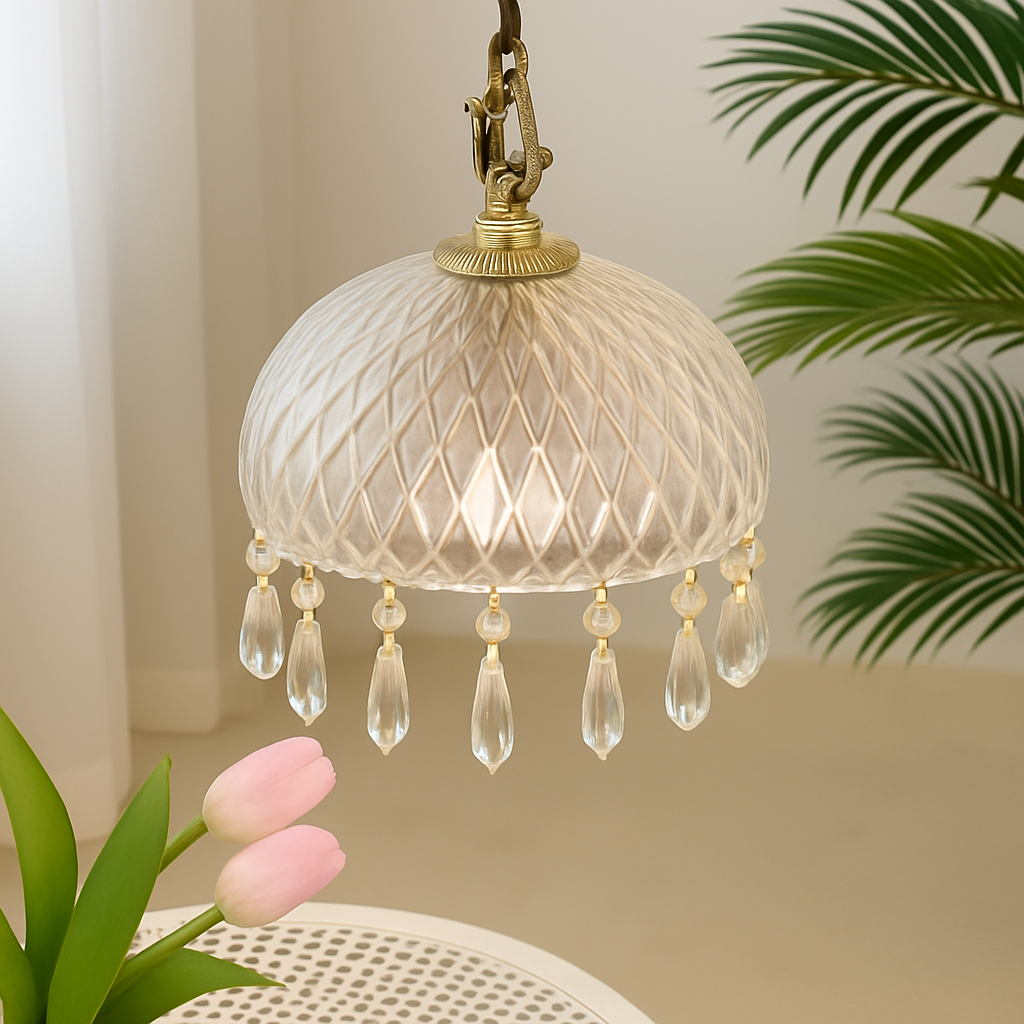 YEBMLP Suspension en verre rétro français d'intérieur à LED - vue 4 sur 8