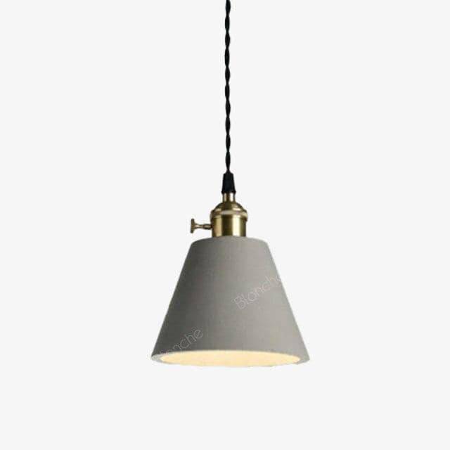 Suspension design à LED grise avec abat-jour en ciment Loft