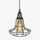 Suspension rétro à LED avec abat-jour cage en métal Edison