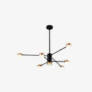 Lustre design LED en métal noir avec plusieurs lampes rose gold Fly