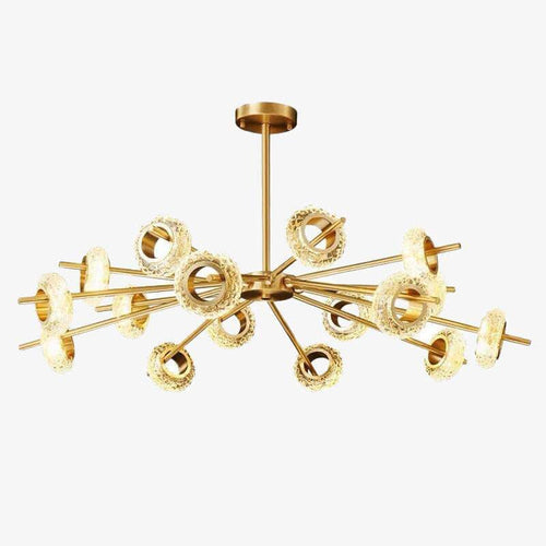 Lustre design à LED avec plusieurs cercles dorés Loft - vue 2 sur 7