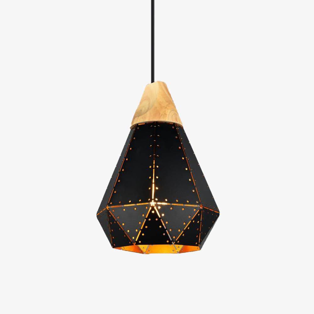 Suspension LED en bois Vintage