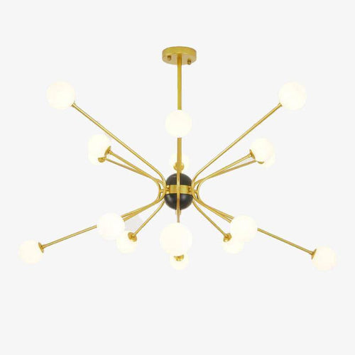 Lustre design doré avec plusieurs branches American