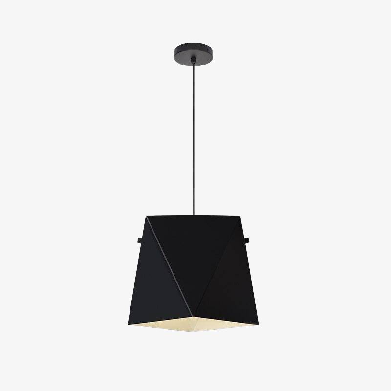 Suspension design LED avec abat-jour en métal coloré au géométrique
