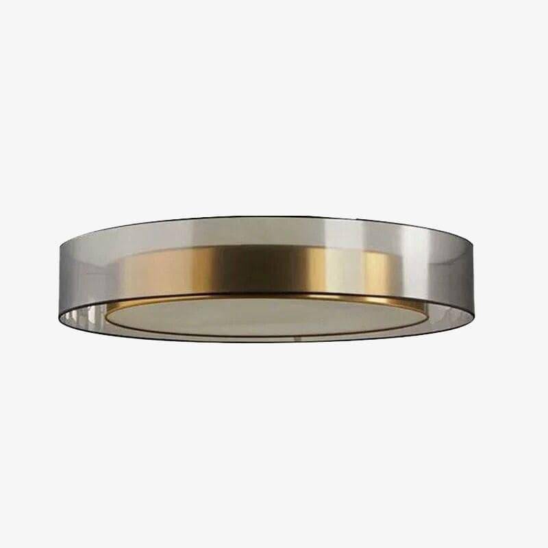 Plafonnier design LED doré avec disque Loft
