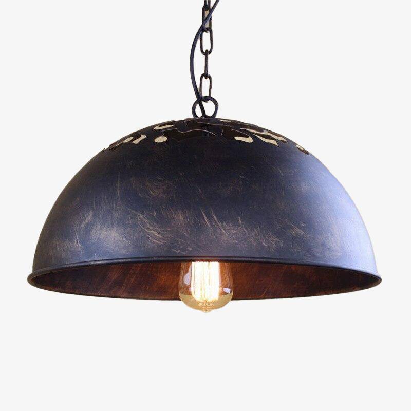 Suspension design à LED avec abat-jour arrondi en métal Rust
