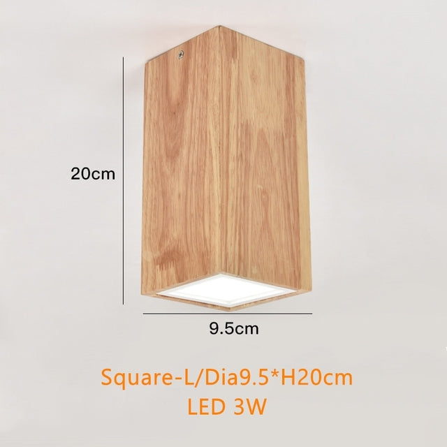 Spot scandinave LED circulaire en bois Rogely - vue 9 sur 11