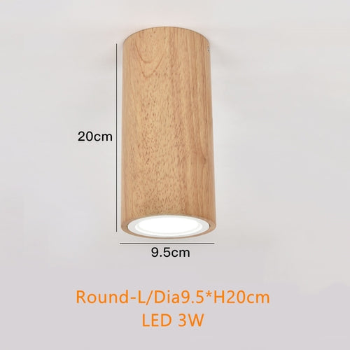 Spot scandinave LED circulaire en bois Rogely - vue 7 sur 11