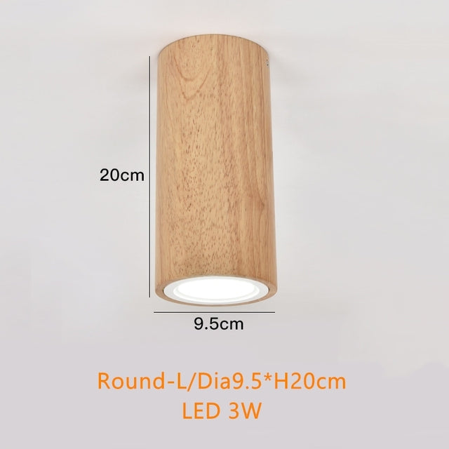 Spot scandinave LED circulaire en bois Rogely - vue 6 sur 11