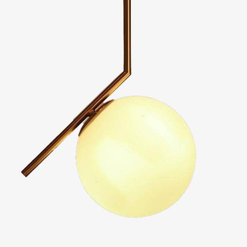 Suspension dorée à LED avec lampe en boule - vue 2 sur 3