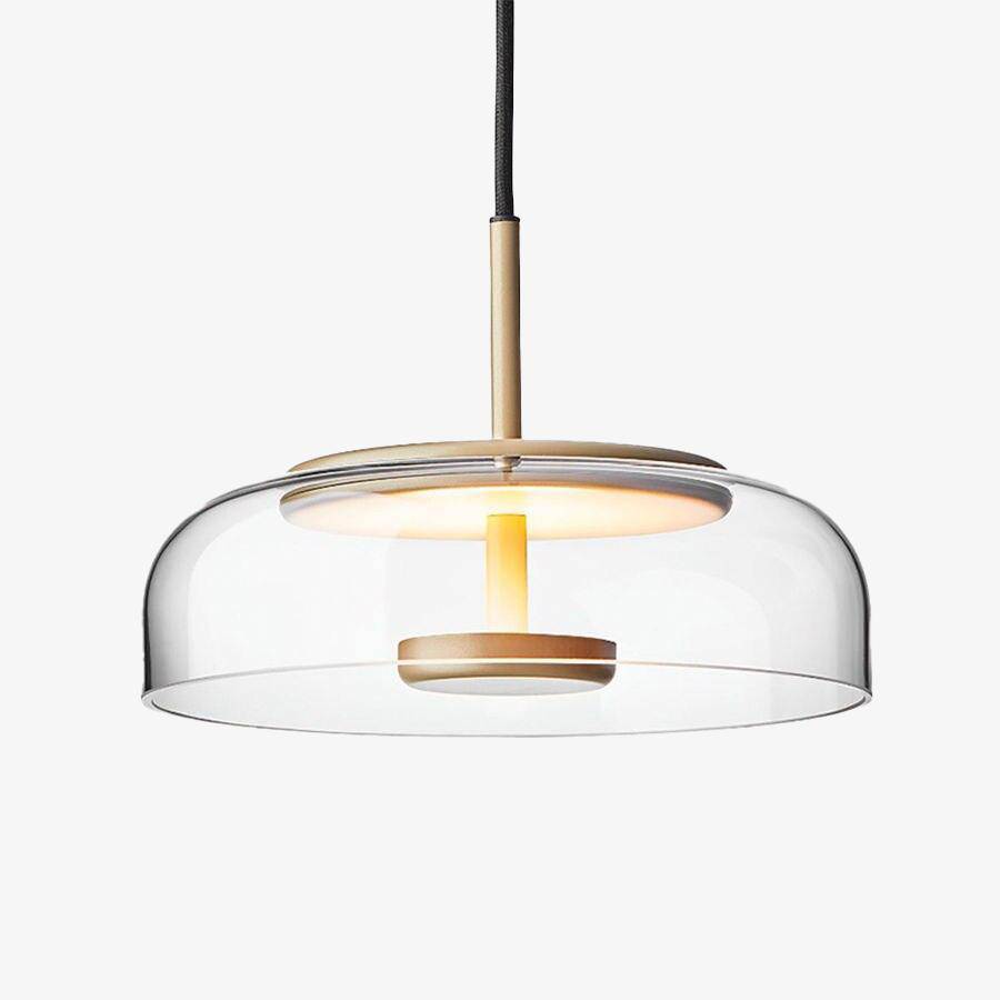 Suspension design à LED avec abat-jour en verre et finitions Luxury