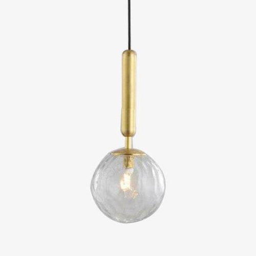 Suspension design LED dorée avec boule en verre Loft - vue 2 sur 5