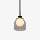 Suspension design à LED avec abat-jour arrondi en verre fumé Shadow