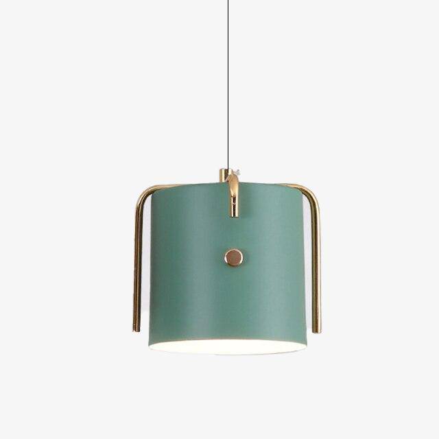 Suspension design à LED avec abat-jour cylindrique en métal coloré Nordic