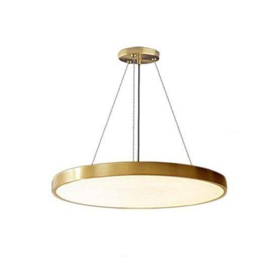 Suspension design LED avec cercle doré et finitions Creative
