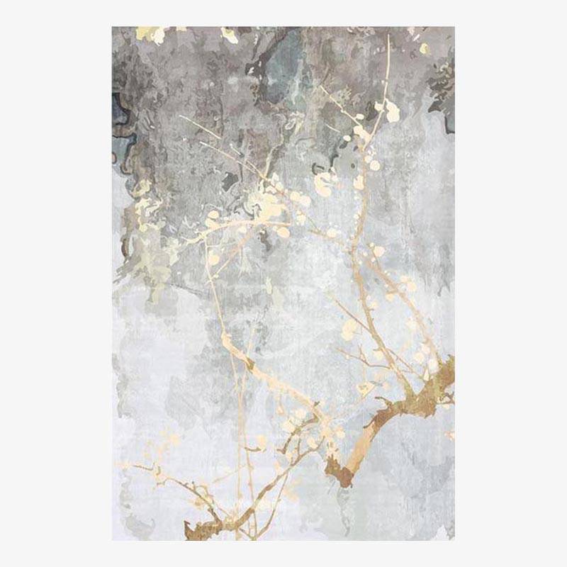 Tapis rectangle moderne gris avec arbre doré Sofa B - vue 2 sur 2