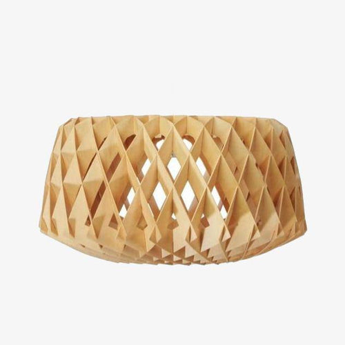 Suspension moderne LED en forme de cage en bois style scandinave