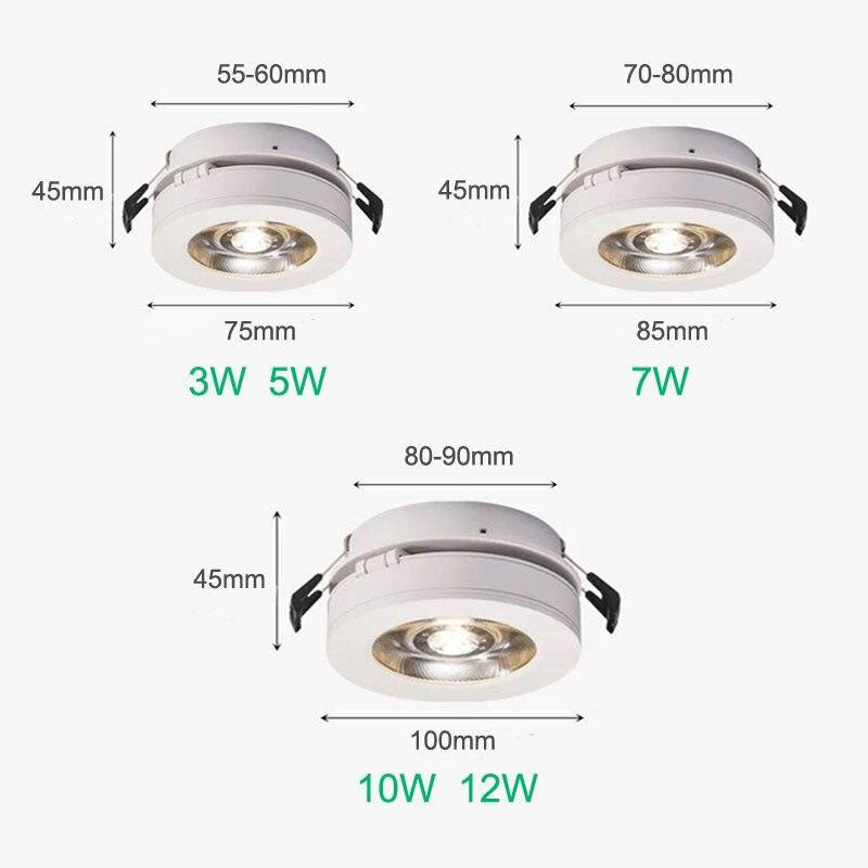 Spot encastré rond LED avec orientation 360