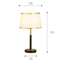 Lampe à poser moderne LED avec abat-jour aux bords dorés