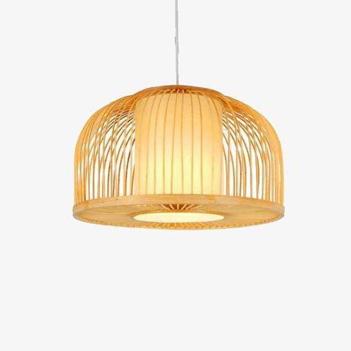 Suspension en bambou LED avec différents cylindres style Asian