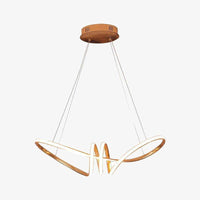 Lustre design à LED avec spirales dorées Néo