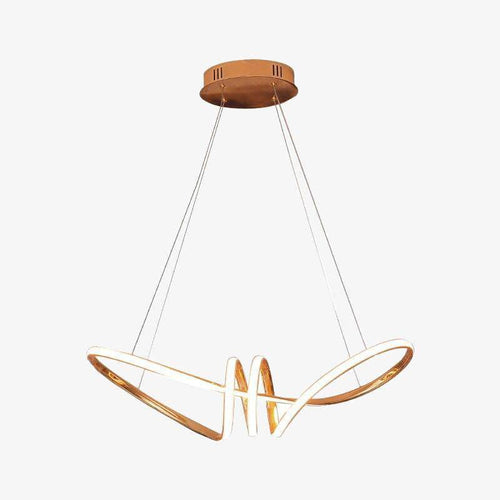 Lustre design à LED avec spirales dorées Néo