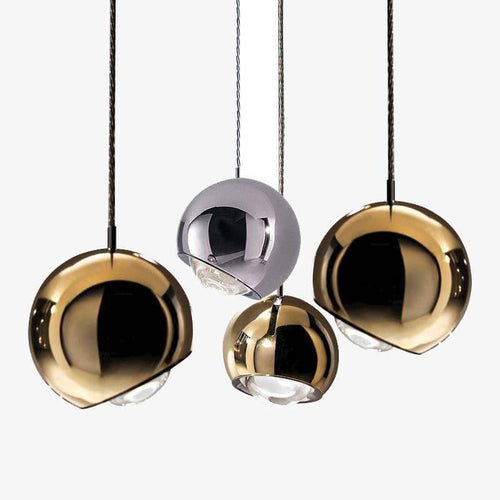 Suspension design à LED boule en métal Lasha - vue 2 sur 9