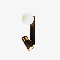 Applique murale design à LED noire et dorée avec boule en verre Light