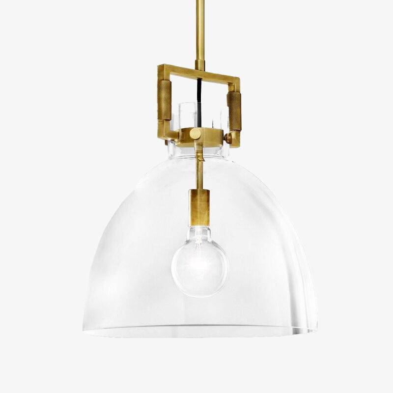 Suspension design à LED avec abat-jour verre et métal doré Light